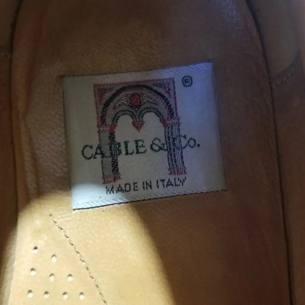 Cable & Co. Shoes Mens 9.5 Kiltie Loafers  Brown Leather Made in Italy